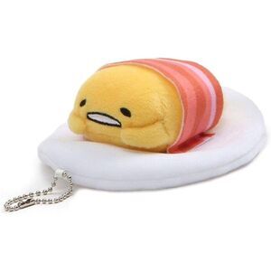 Gund Sanrio Gudetama Bacon Blanket Over Head Keychain - NEW, SEALED